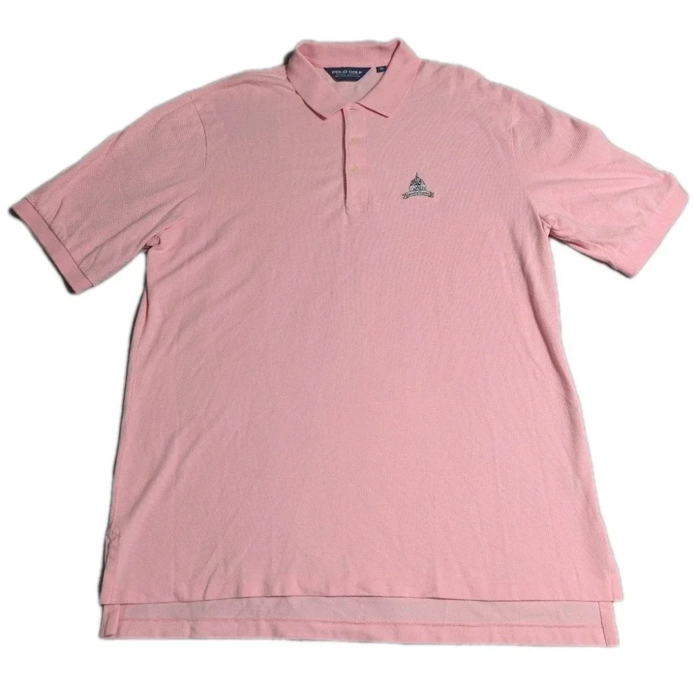 Polo Golf Ralph Lauren Congressional Country Club Polo Shirt‎ Pink Mens XL
